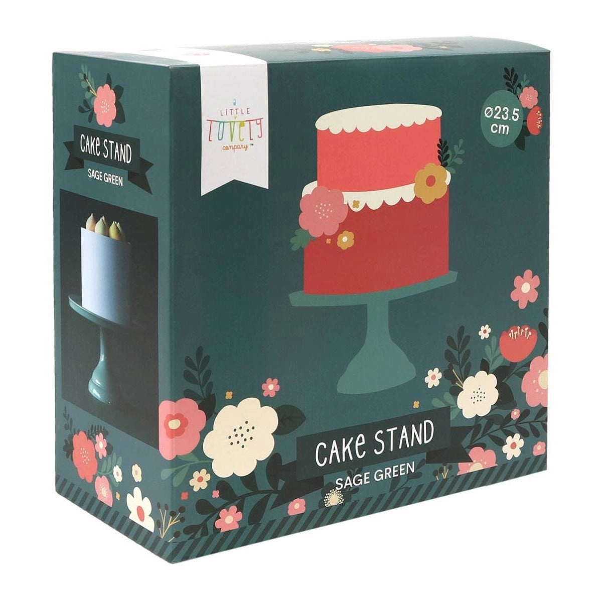 A Little Lovely Company Cake Stand: Small - Sage Green