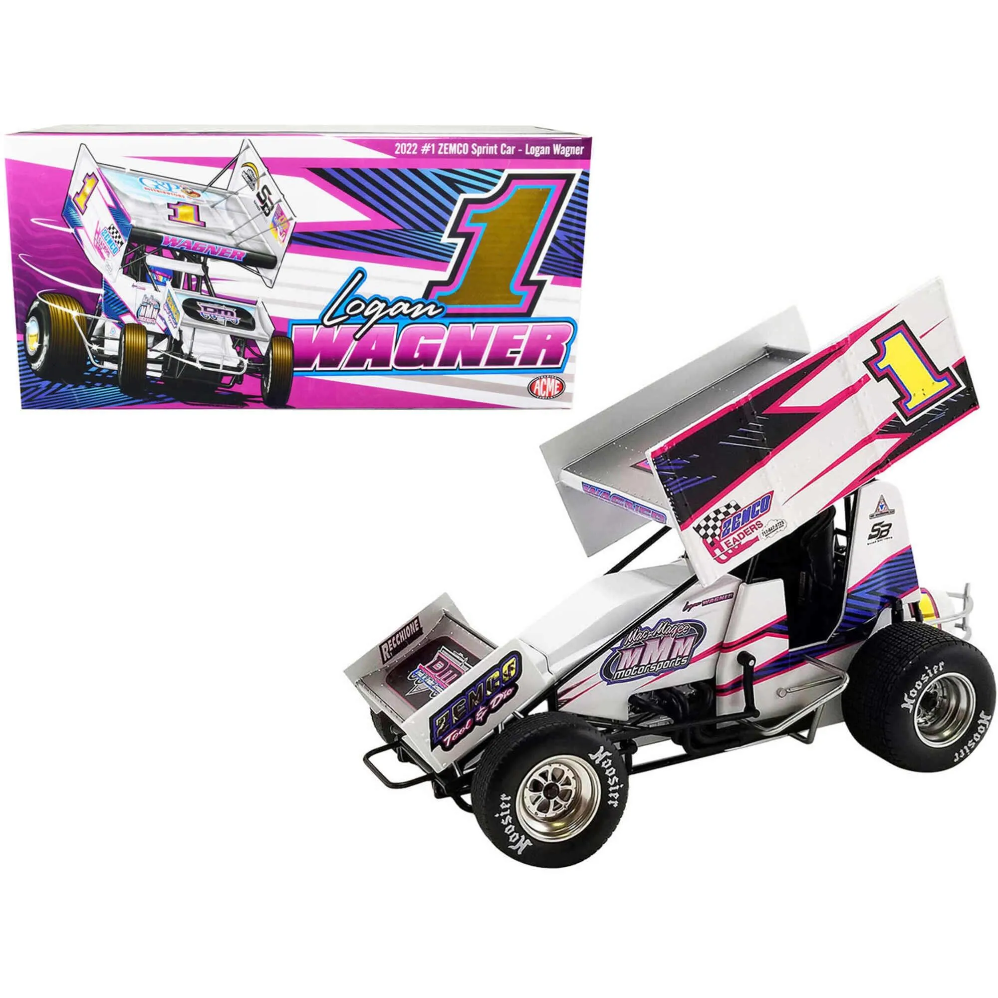 Acme 1/18 Diecast Winged Sprint Car - #1 Logan Wagner ZEMCO Mac Magee Motorsports