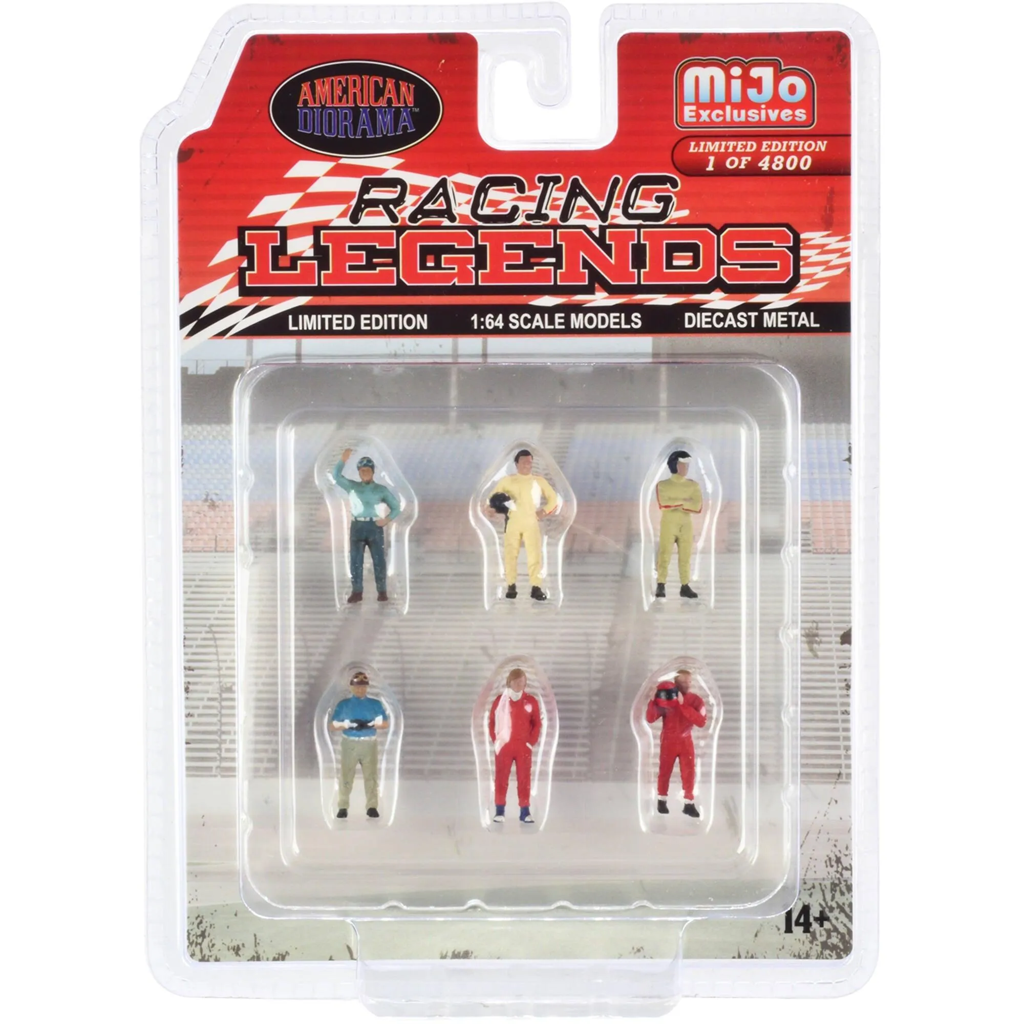 American Diorama 1/64 Diecast Set - Racing Legends (6 Driver Figures), 6 piece