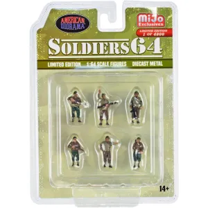 American Diorama 1/64 Scale Diecast Set - Soldiers 64 Military Figures, 6 piece