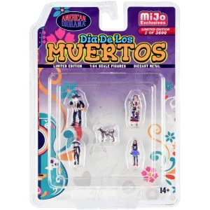 American Diorama 1/64 Scale Figure Set - Dia de los Muertos Diecast Metal, 5 piece