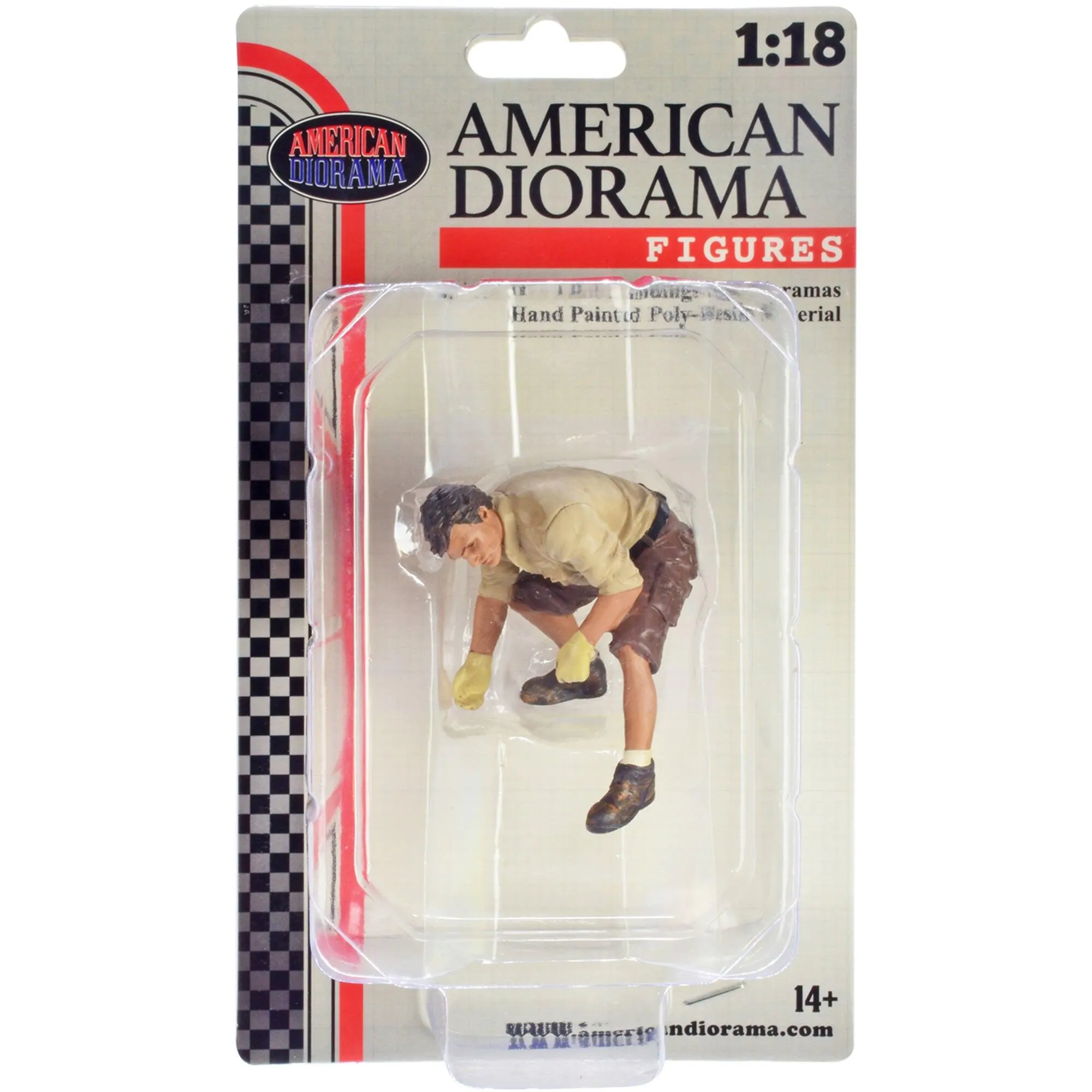 American Diorama Figure 2 for 1/18 Scale Model - 4X4 Mechanic with Board Accessory
