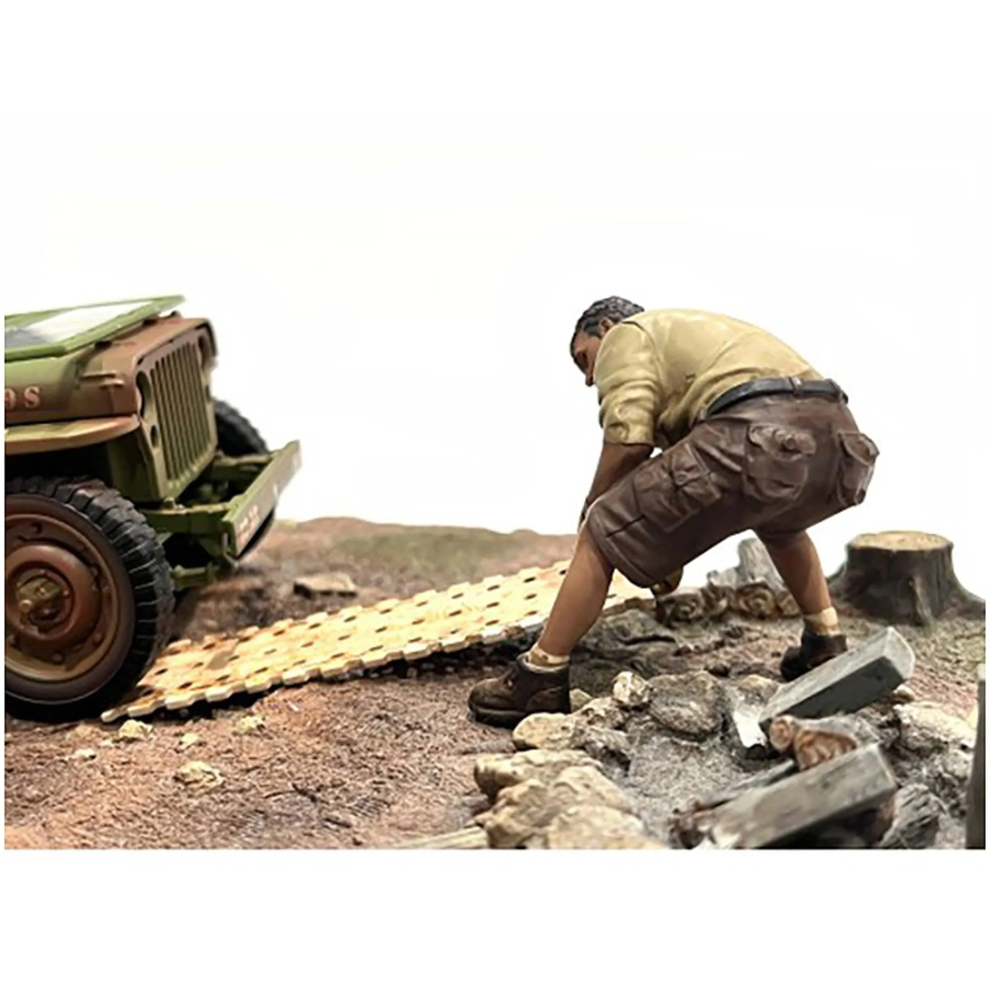 American Diorama Figure 2 for 1/18 Scale Model - 4X4 Mechanic with Board Accessory