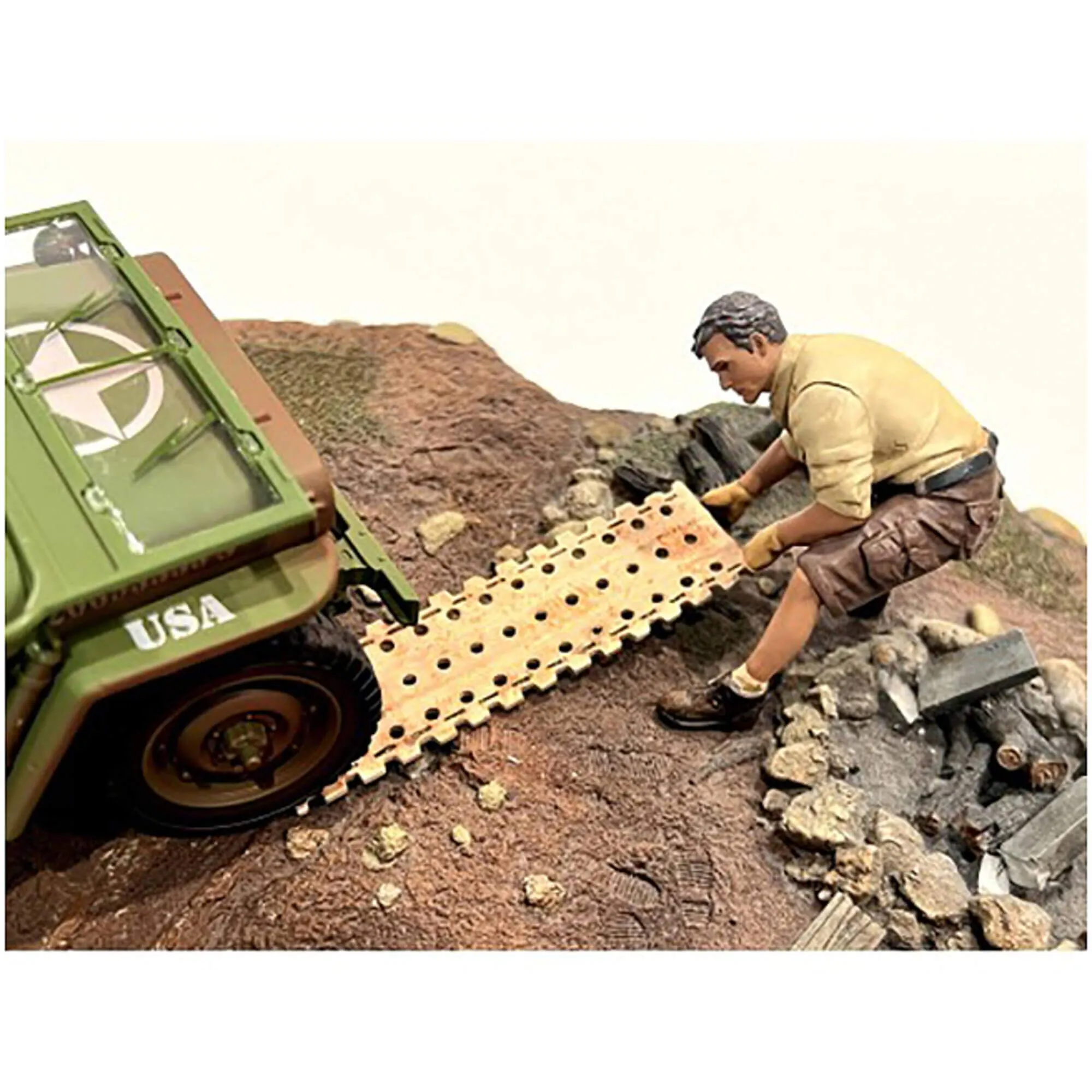 American Diorama Figure 2 for 1/18 Scale Model - 4X4 Mechanic with Board Accessory