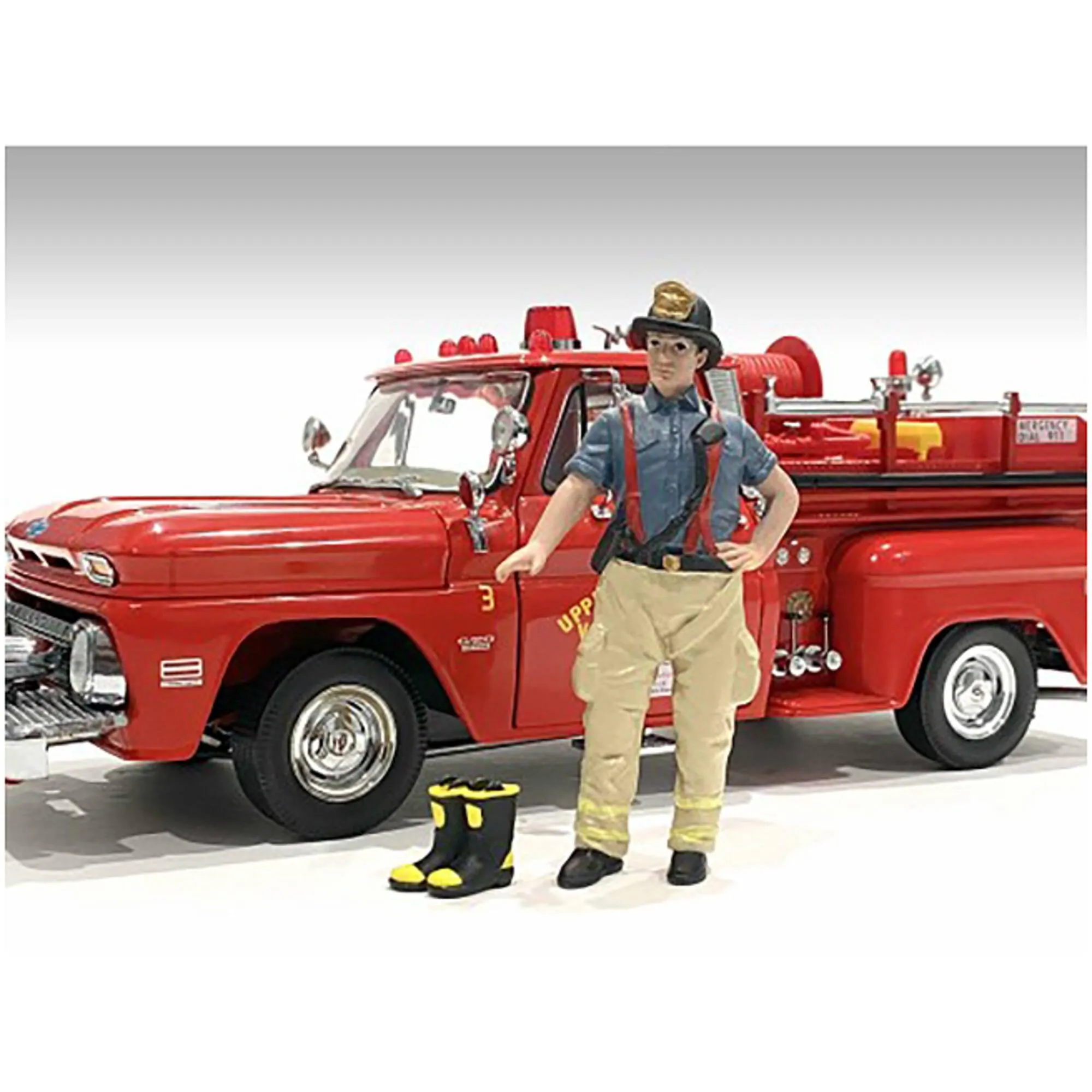 American Diorama Figure - Firefighters with Boots Accessory for 1/18 Scale Models