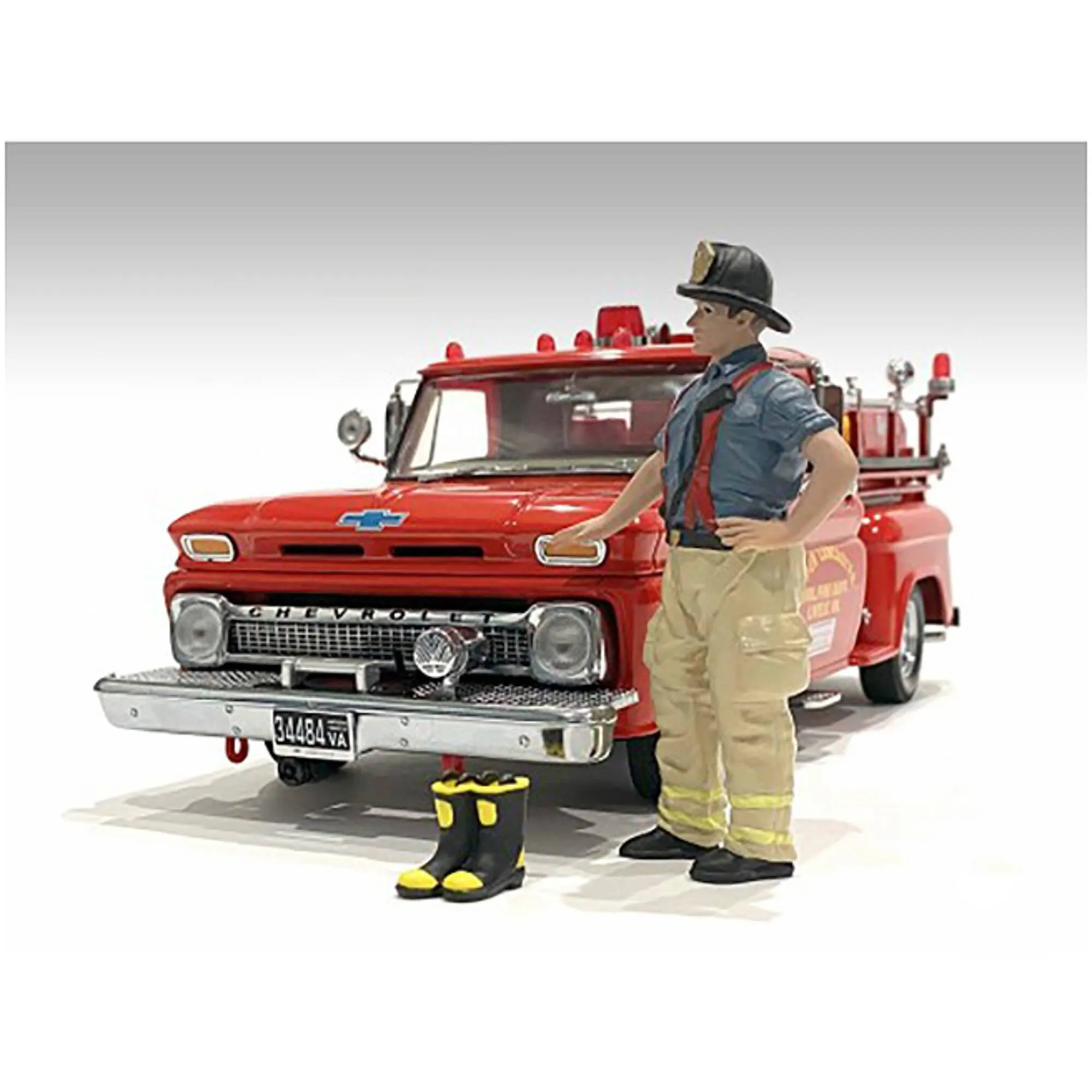 American Diorama Figure - Firefighters with Boots Accessory for 1/18 Scale Models