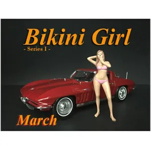 American Diorama Figure - March Bikini Calendar Girl Polyresin for 1/24 Scale Models