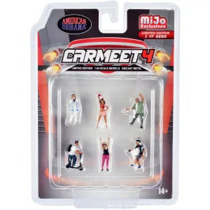 American Diorama Figure Set - Car Meet 4 Diecast for 1/64 Scale Models, 6 piece