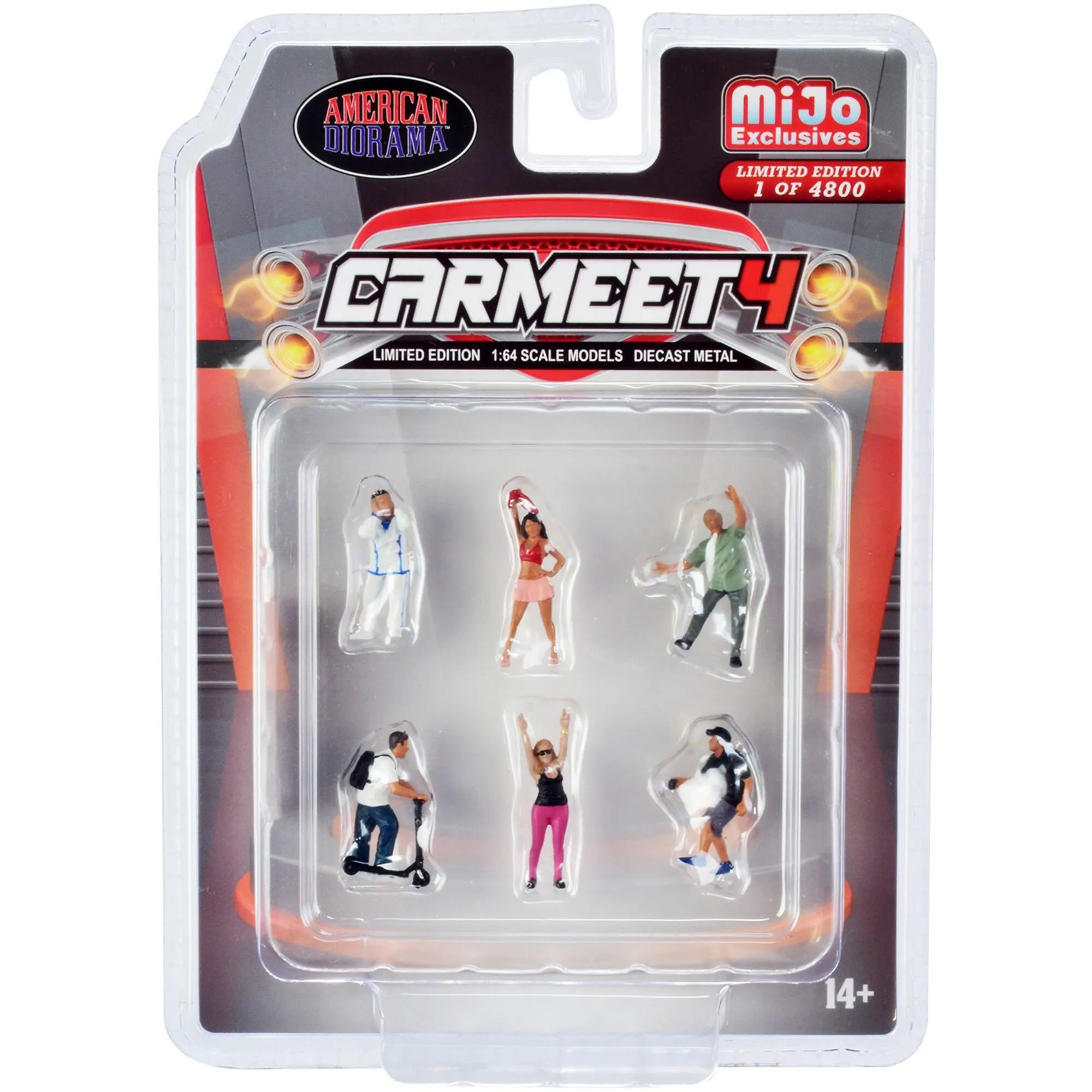 American Diorama Figure Set - Car Meet 4 Diecast for 1/64 Scale Models, 6 piece