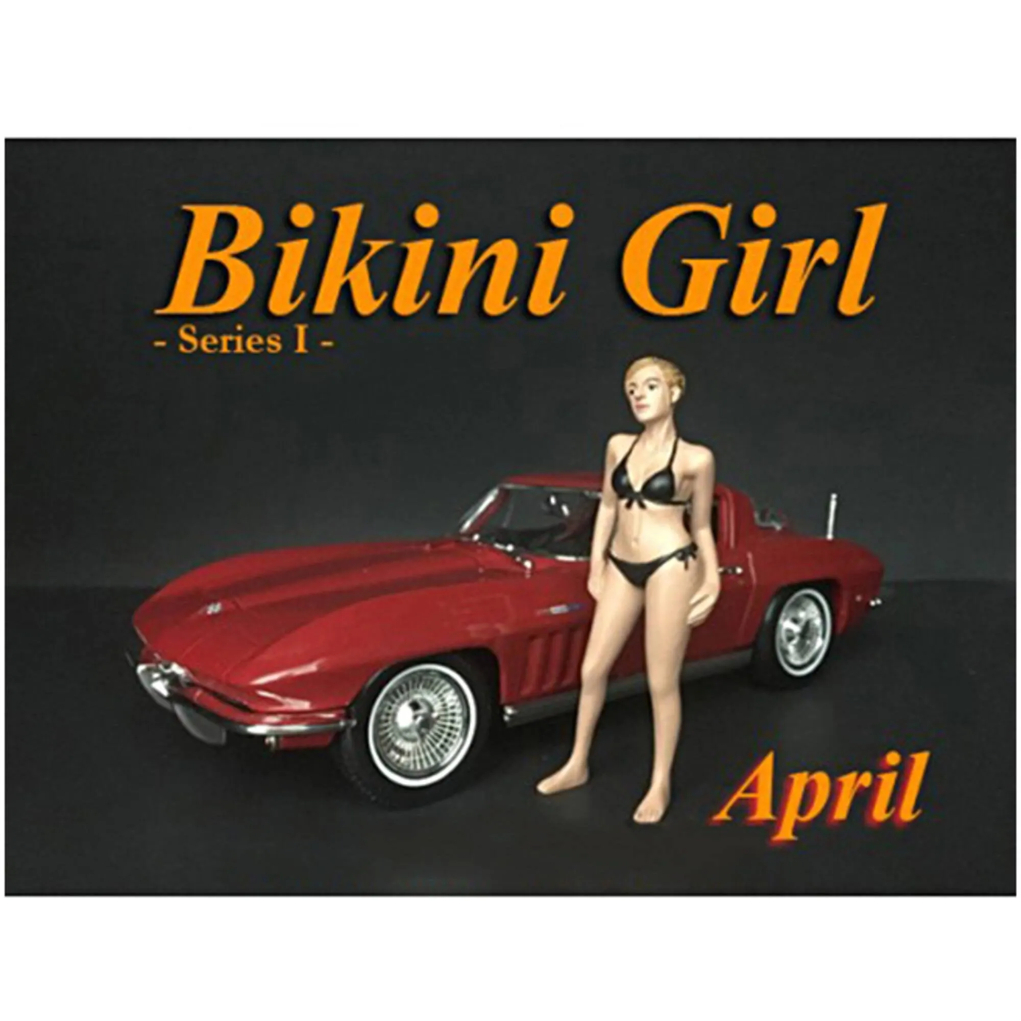 American Diorama Figurine - April Bikini Calendar Girl Polyresin for 1/18 Scale Models