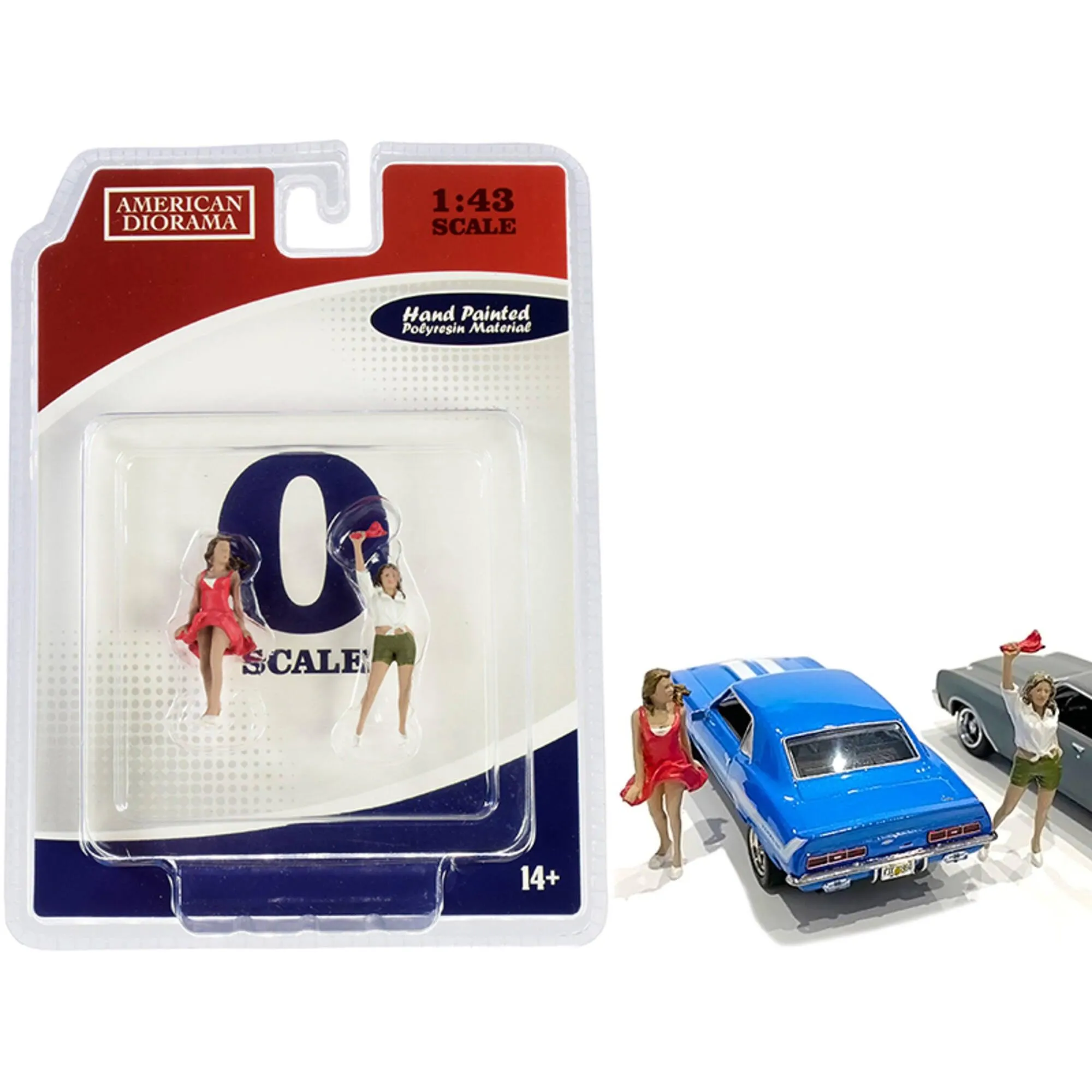 American Diorama Two Figurines Set IV - 70s Style for 1/43 Scale Models Poly Resin