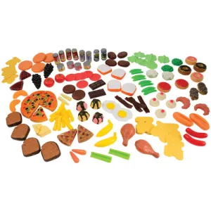 Bargain-Buffet Mini Foods | 130-Piece Realistic Play Food Set