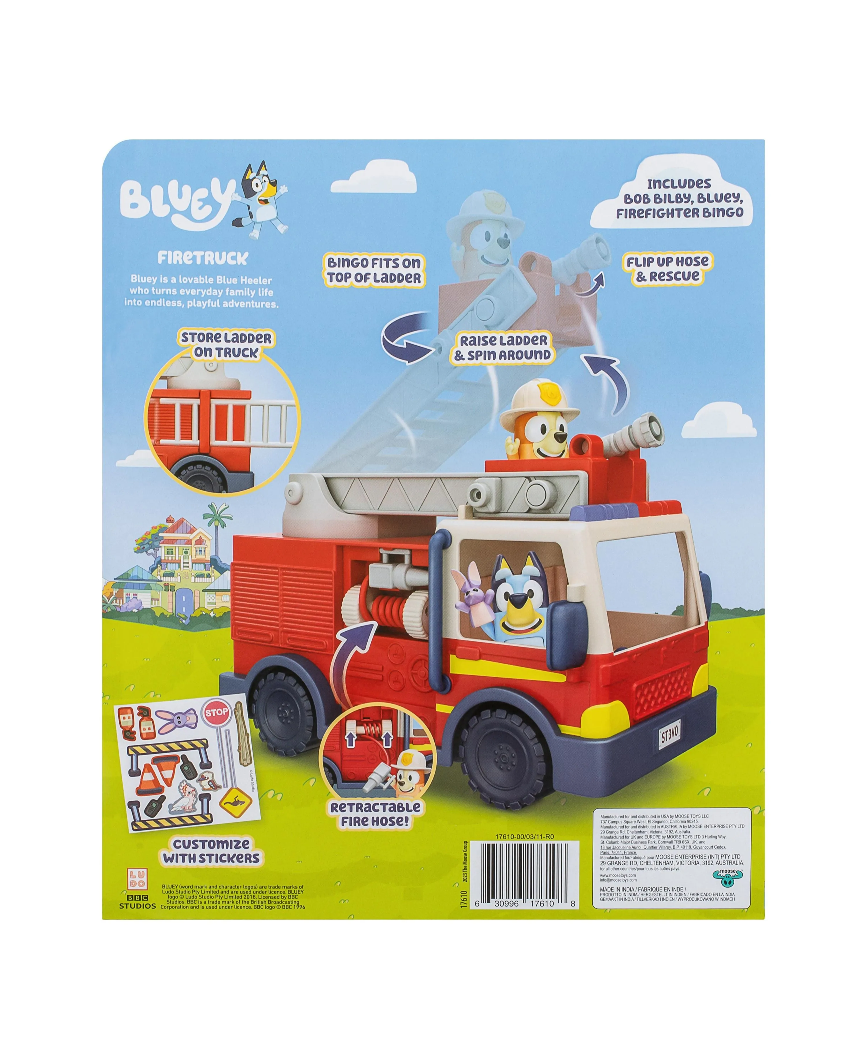 Bluey S10 Fire Truck Playset with Figures and Accessories
