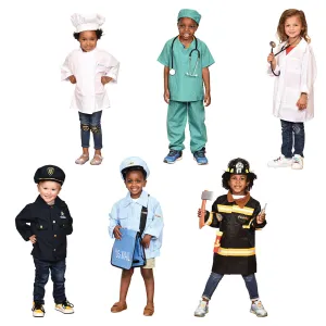 Community Helpers Dress-Up Costume Set | 6-Piece Career Outfits with Props for Ages 3–6