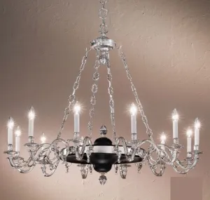 English Style Chandelier In Silver And Black
