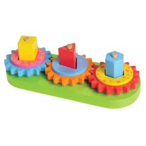 Geared Shape Toddler Puzzle | Wooden Gear and Shape Matching 13-Piece Set