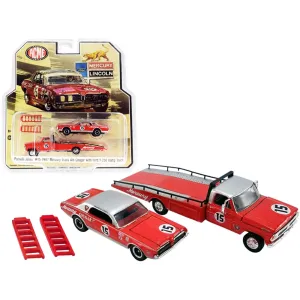 Greenlight 1/64 Model Car and Ramp Truck - Red with Silver Top Acme Exclusive