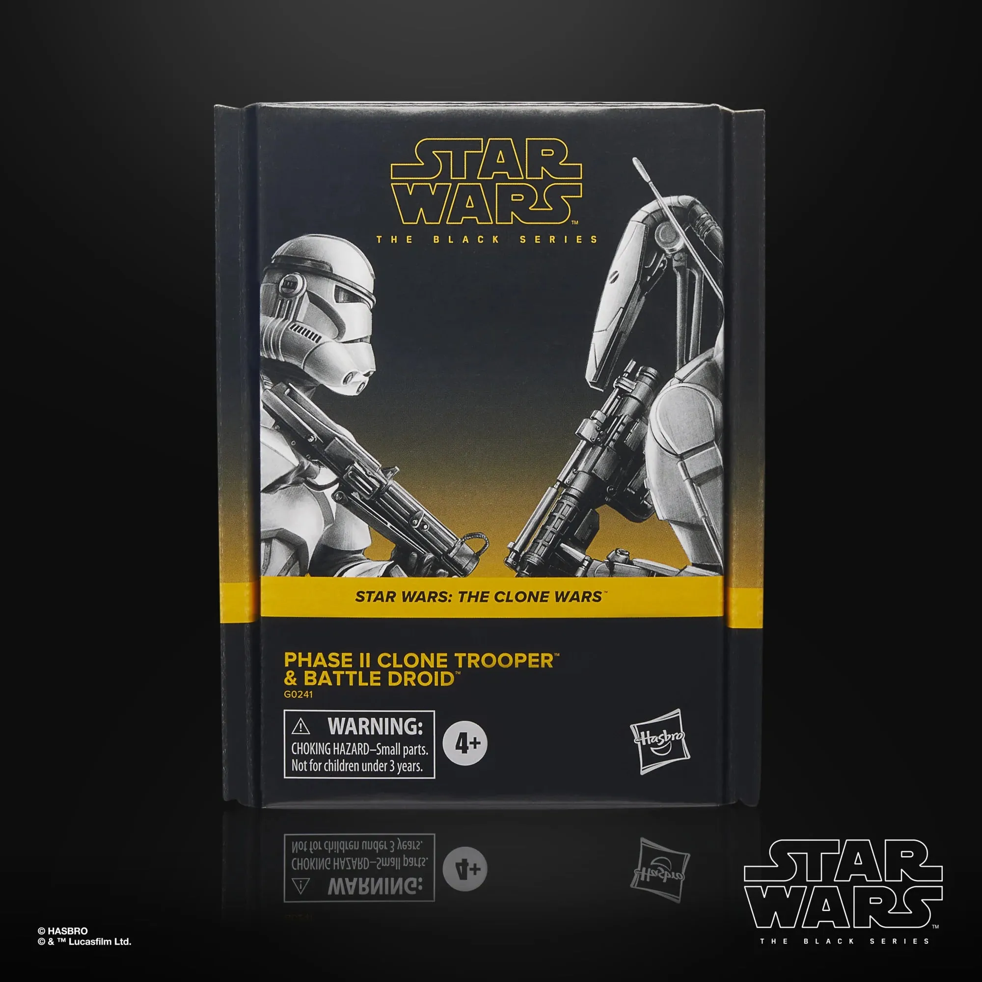 Hasbro Star Wars Black Series Clone Wars Phase II Clone Trooper and Battle Droid Exclusive 6 Inch Action Figure