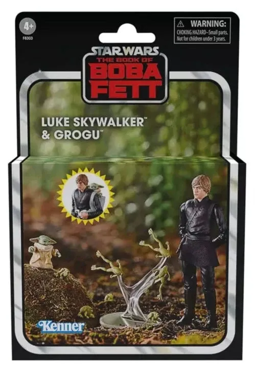 Hasbro Star Wars Black Series Vintage Collection Deluxe Luke Skywalker and Grogu F8303 2-Pack 3.75 Inch  Action Figure