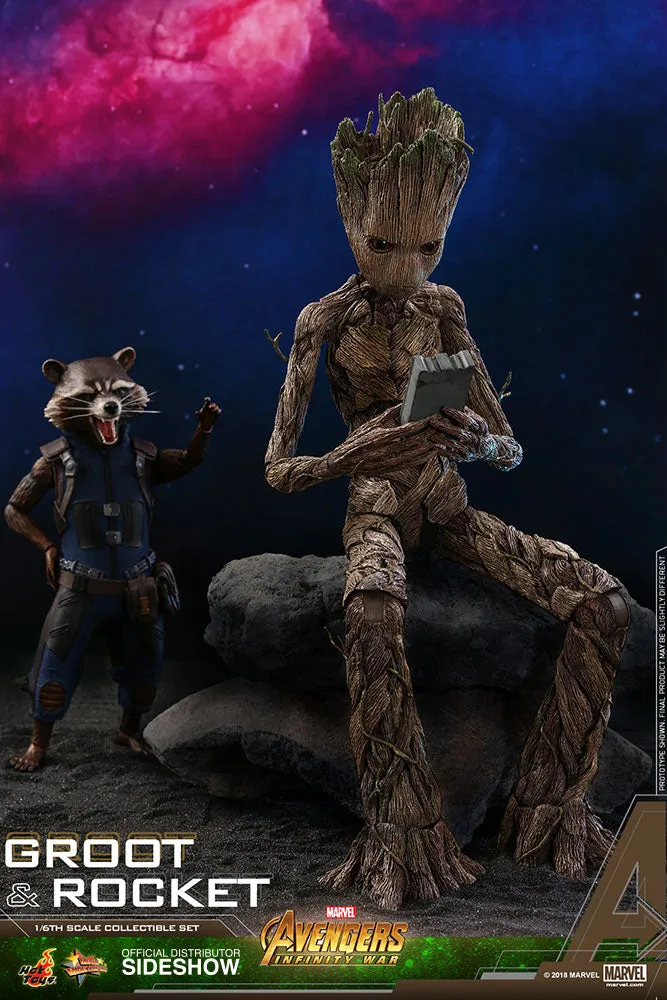 Hot Toys 1/6 Avenger Infinity War Groot & Rocket Set Sixth Scale MMS476