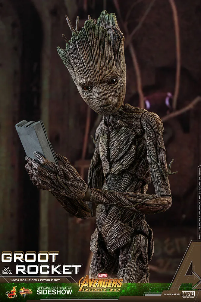 Hot Toys 1/6 Avenger Infinity War Groot & Rocket Set Sixth Scale MMS476