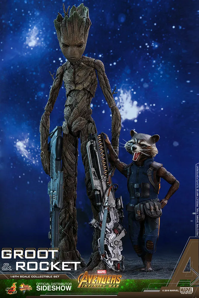 Hot Toys 1/6 Avenger Infinity War Groot & Rocket Set Sixth Scale MMS476