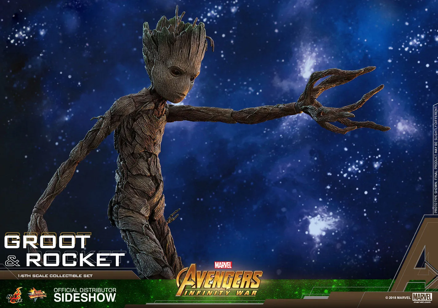 Hot Toys 1/6 Avenger Infinity War Groot & Rocket Set Sixth Scale MMS476