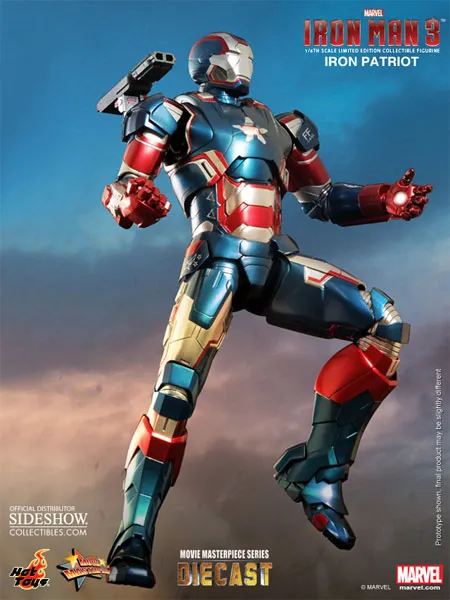 Hot Toys 1/6 Iron Man 3 Iron Patriot Diecast Iron Man Sixth Scale Figure MMS195-D01