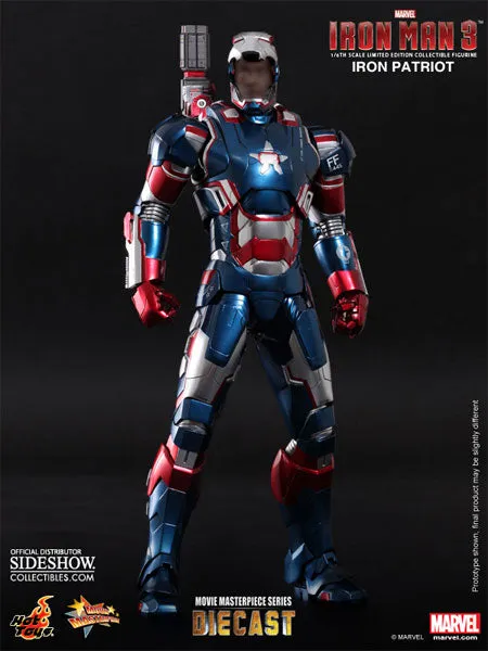 Hot Toys 1/6 Iron Man 3 Iron Patriot Diecast Iron Man Sixth Scale Figure MMS195-D01