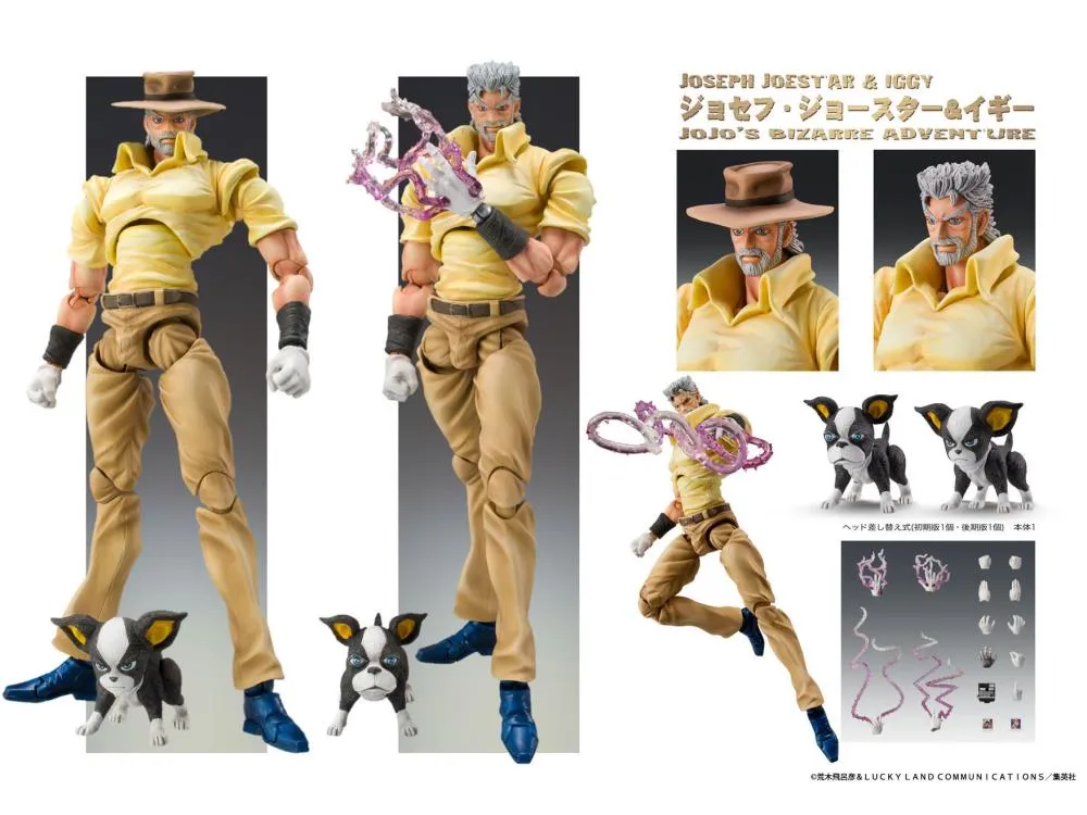 JoJo's Bizarre Adventure Super Action Statue - Joseph Joestar & Iggy