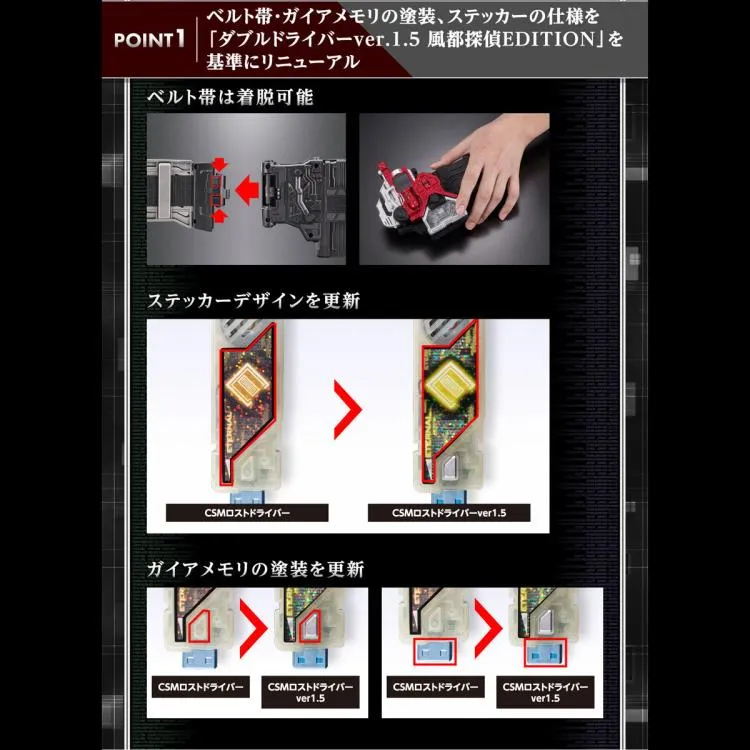 Kamen Rider Complete Selection Modification CSM Lost Driver (Ver. 1.5) Belt Fuuto PI Edition Set
