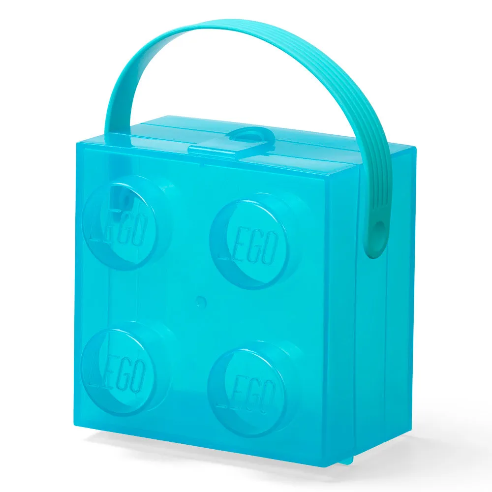 LEGO Classic Square Brick Storage Box with Handle - Translucent Light Blue