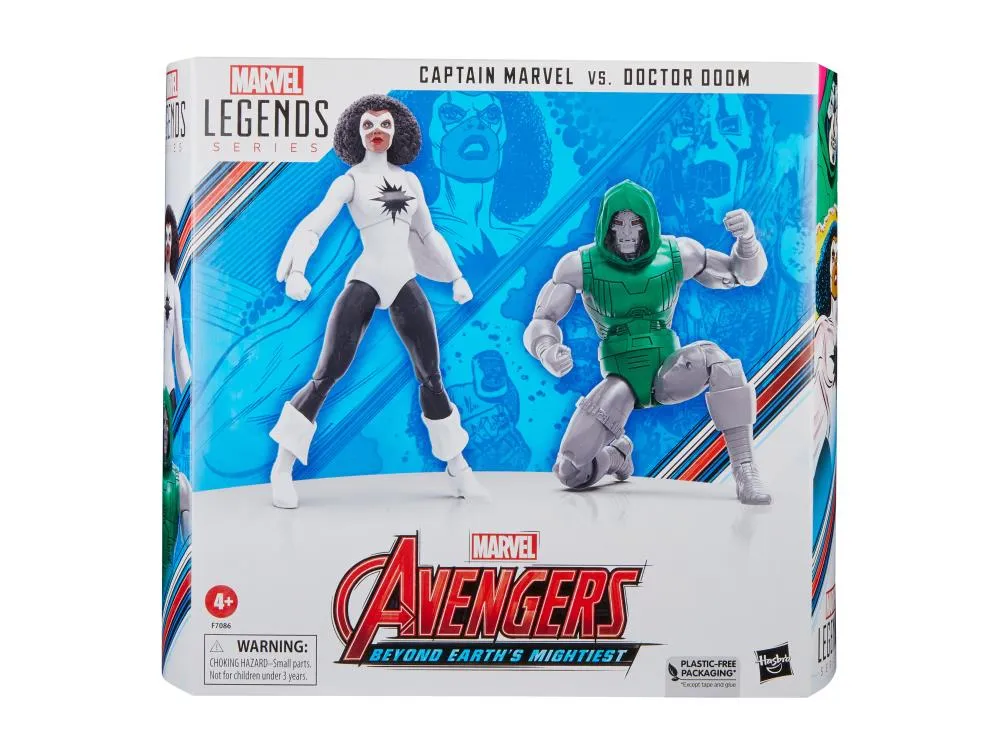 Marvel Legends 60th Anniversary Avengers Beyond Earth's Mightiest Captain Marvel vs Doctor Doom Two Pack  Action Figure