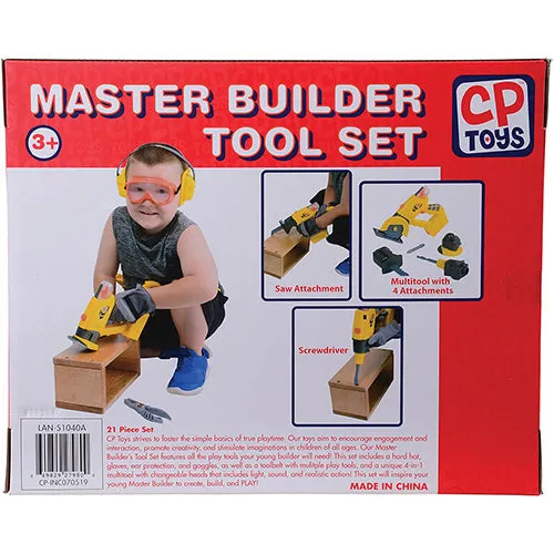 Master Builder's Tool Set | 21-Piece Pretend Play Kit with Hard Hat, Toolbelt, and 4-in-1 Multitool