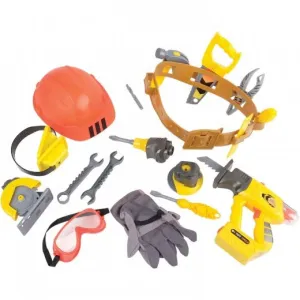 Master Builder's Tool Set | 21-Piece Pretend Play Kit with Hard Hat, Toolbelt, and 4-in-1 Multitool