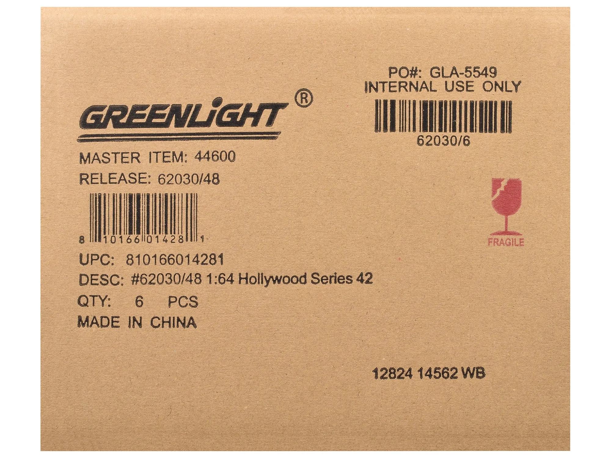 "Hollywood Series" Set of 6 pieces Release 42 1/64 Diecast Model Cars by Greenlight