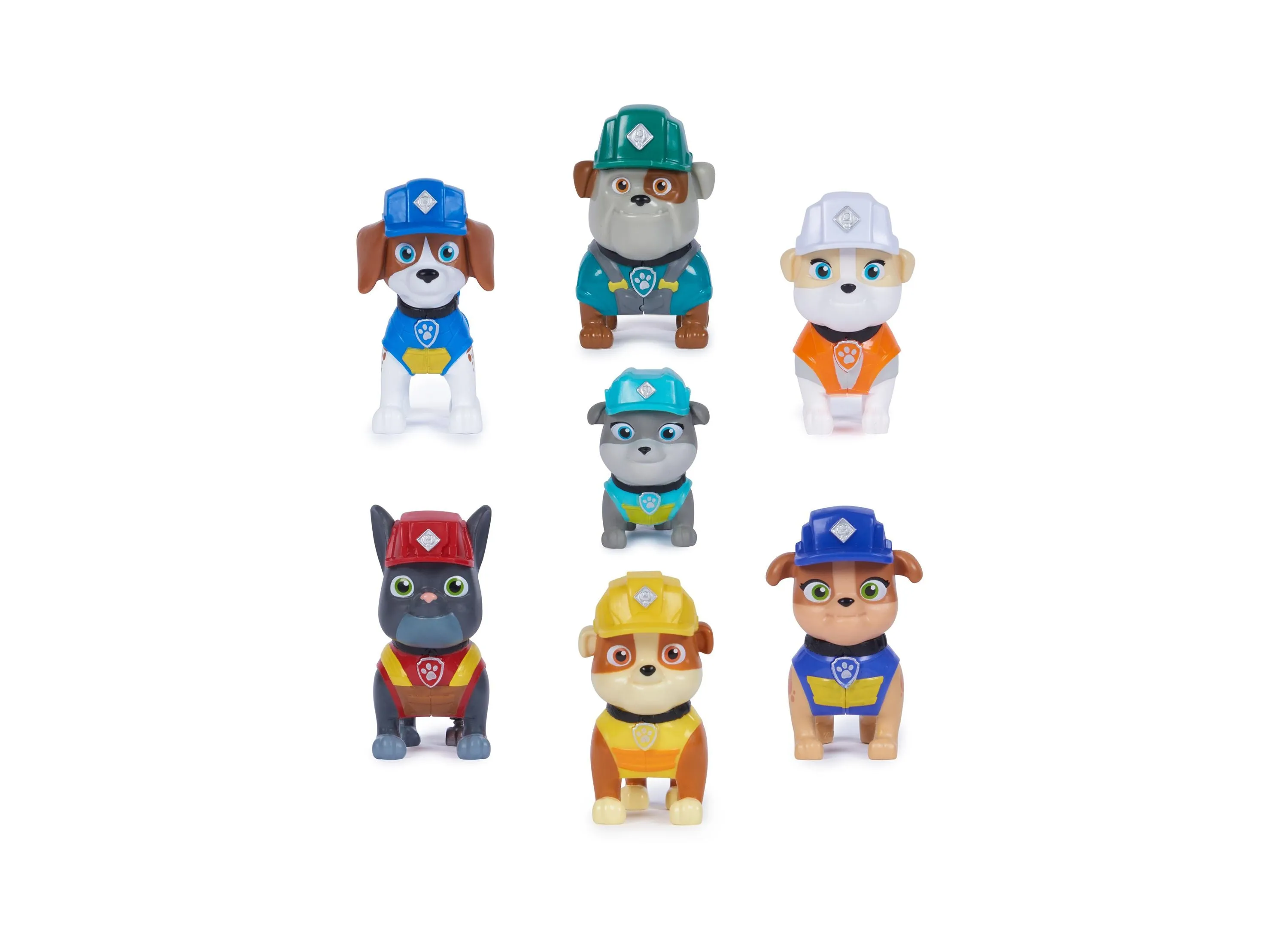 Rubble & Crew Construction Crew Toy Figures Pack - 7 Piece Set