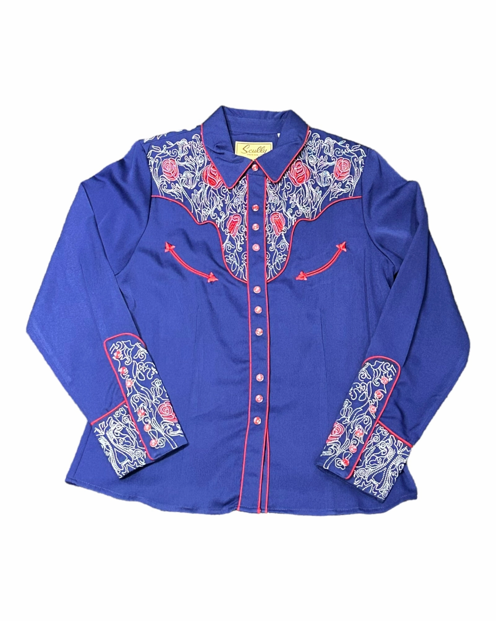Scully PL-881 Ladies Western Blouse in Navy