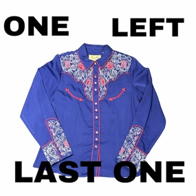 Scully PL-881 Ladies Western Blouse in Navy