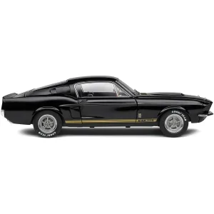 Solido 1/18 Diecast Model Car - 1967 Shelby GT500 Black with Gold Stripes