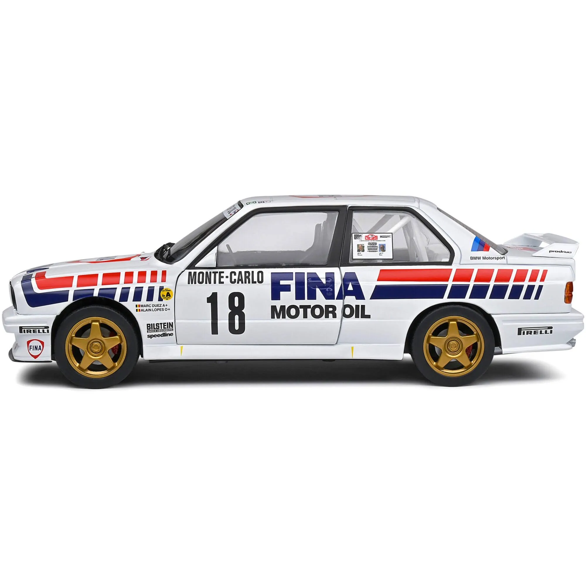 Solido 1/18 Model Car Competition BMW E30 M3 Gr.A 18 Marc Duez Alain Lopes Rally