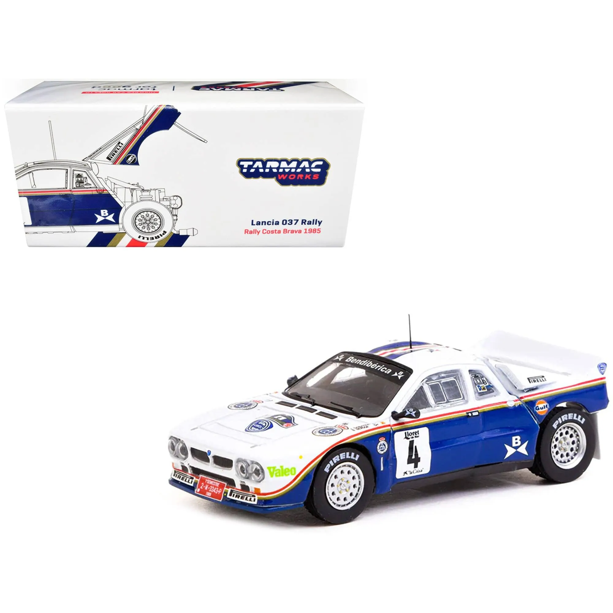 Tarmac Works 1/64 Diecast Model - Hobby64 Lancia 037 #4 Salvador Servia