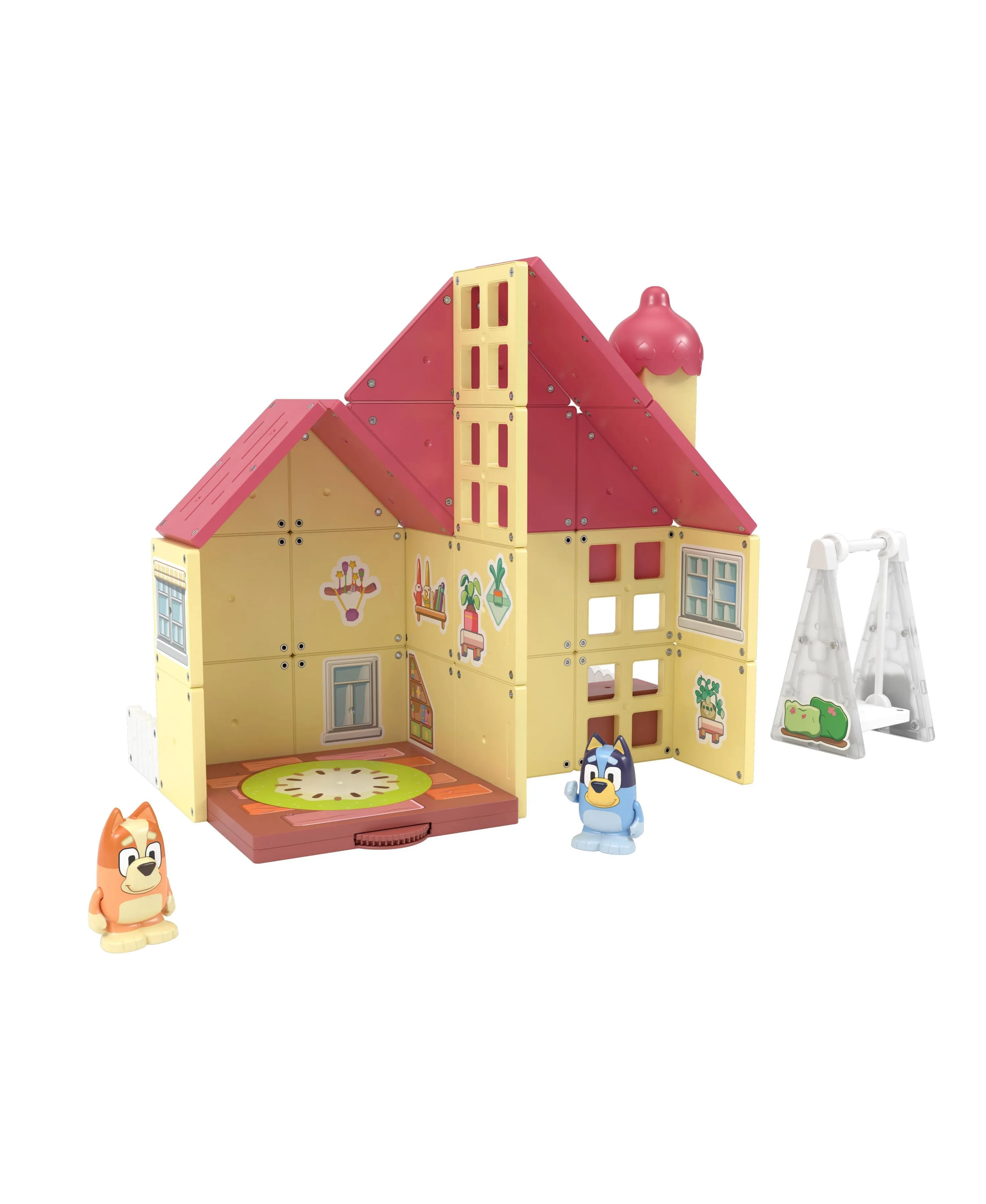 Tile Town Bluey Heeler Home Magnetic Tiles Playset, 46-Piece