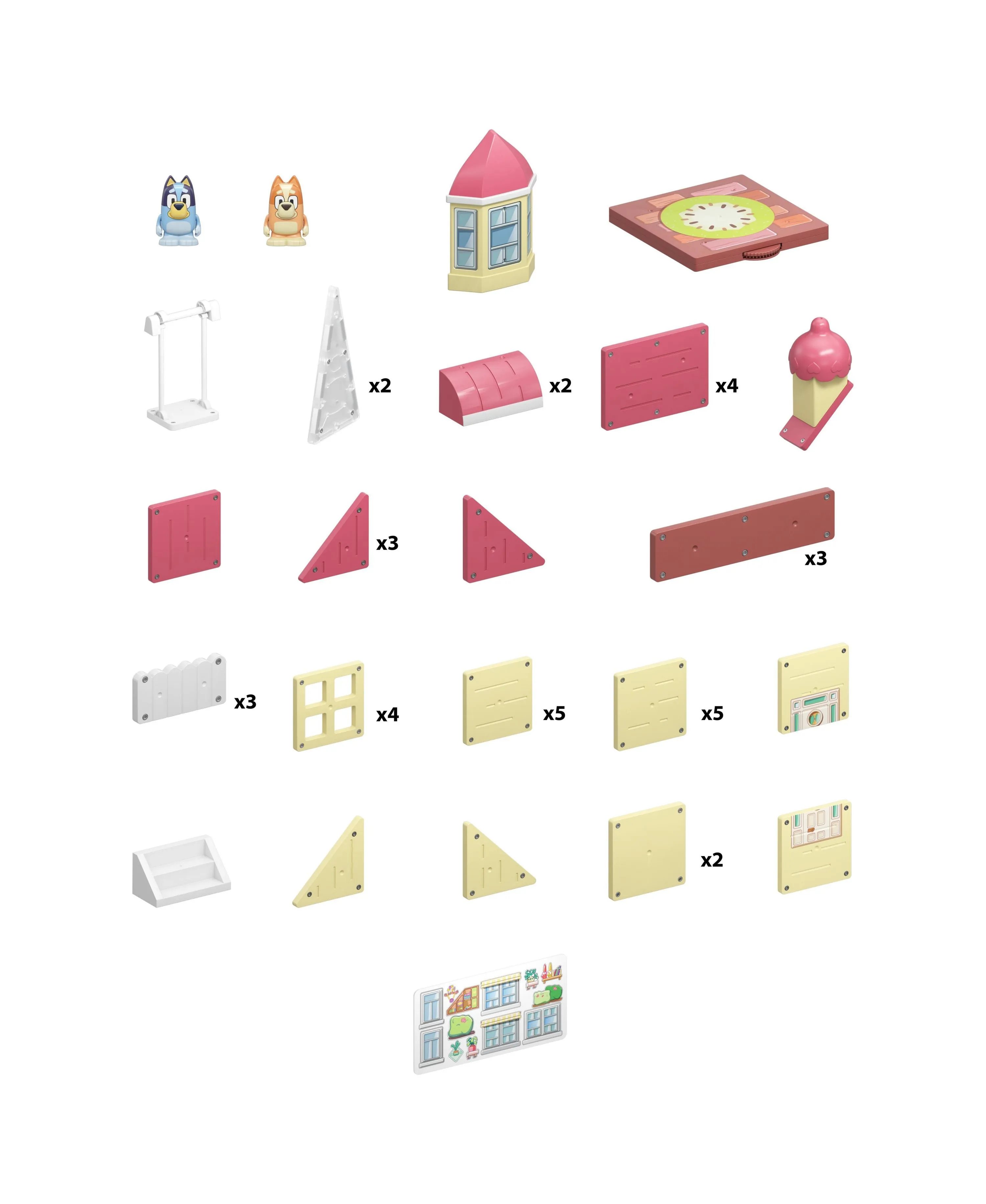 Tile Town Bluey Heeler Home Magnetic Tiles Playset, 46-Piece