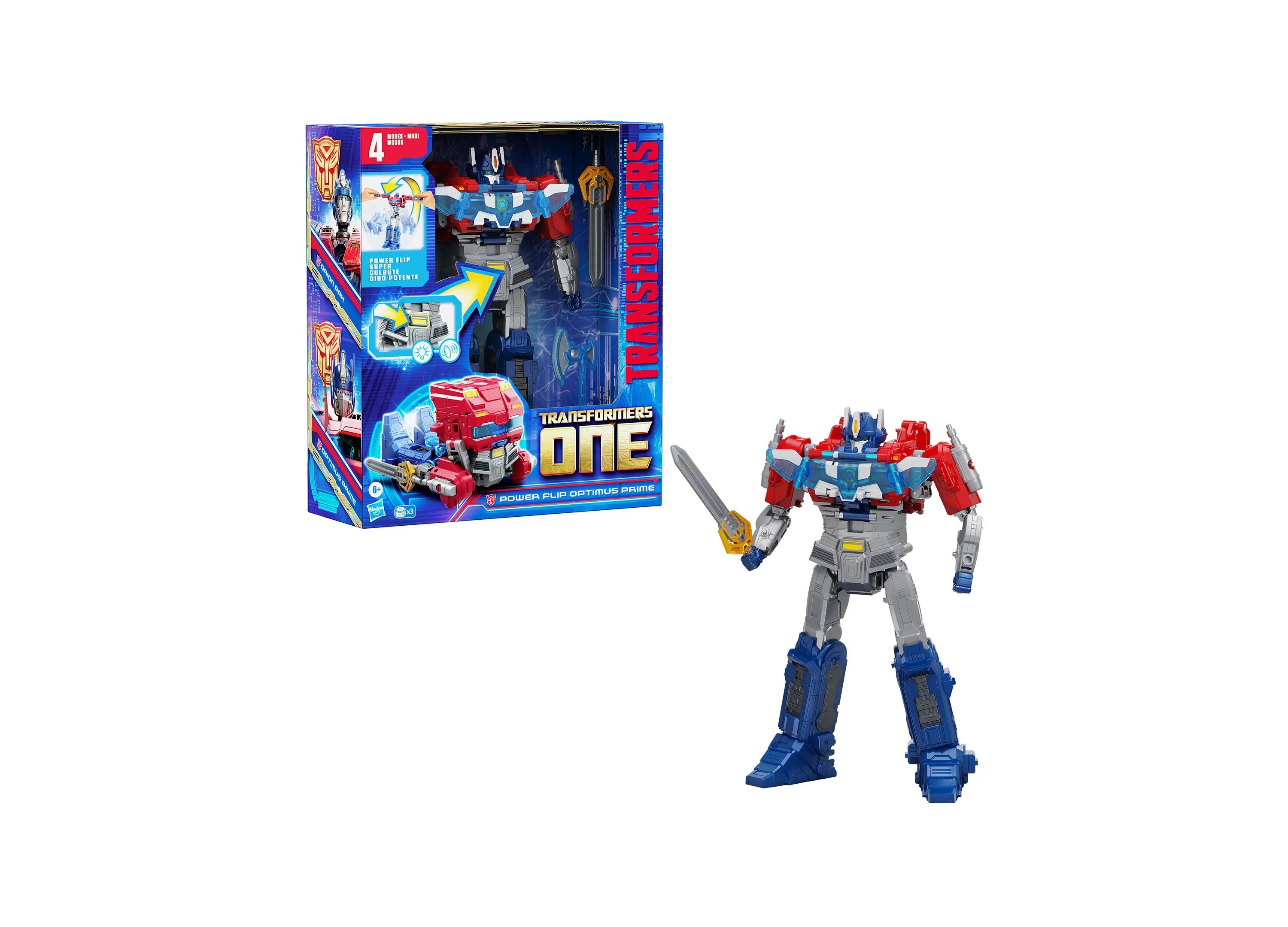 Transformers One Power Flip Optimus Prime Orion Pax Action Figure