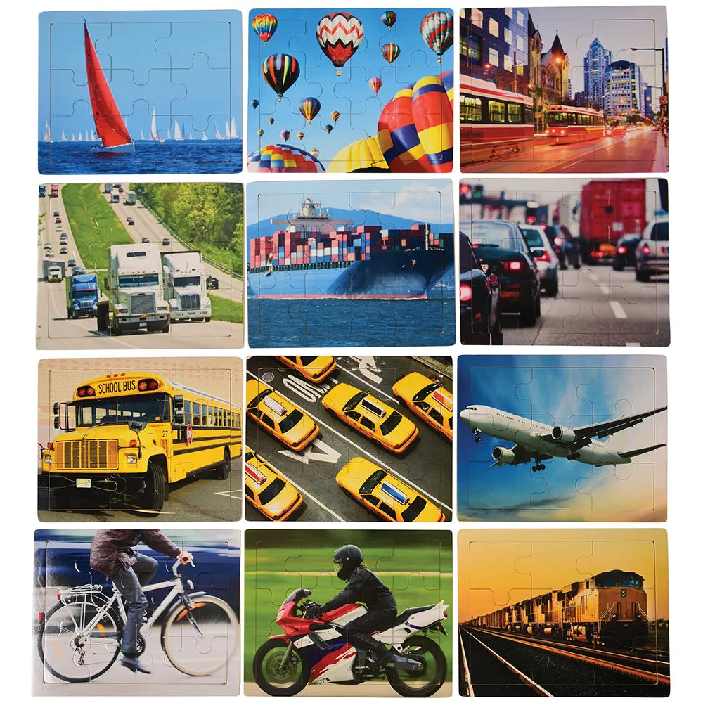 Transportation Puzzles Set