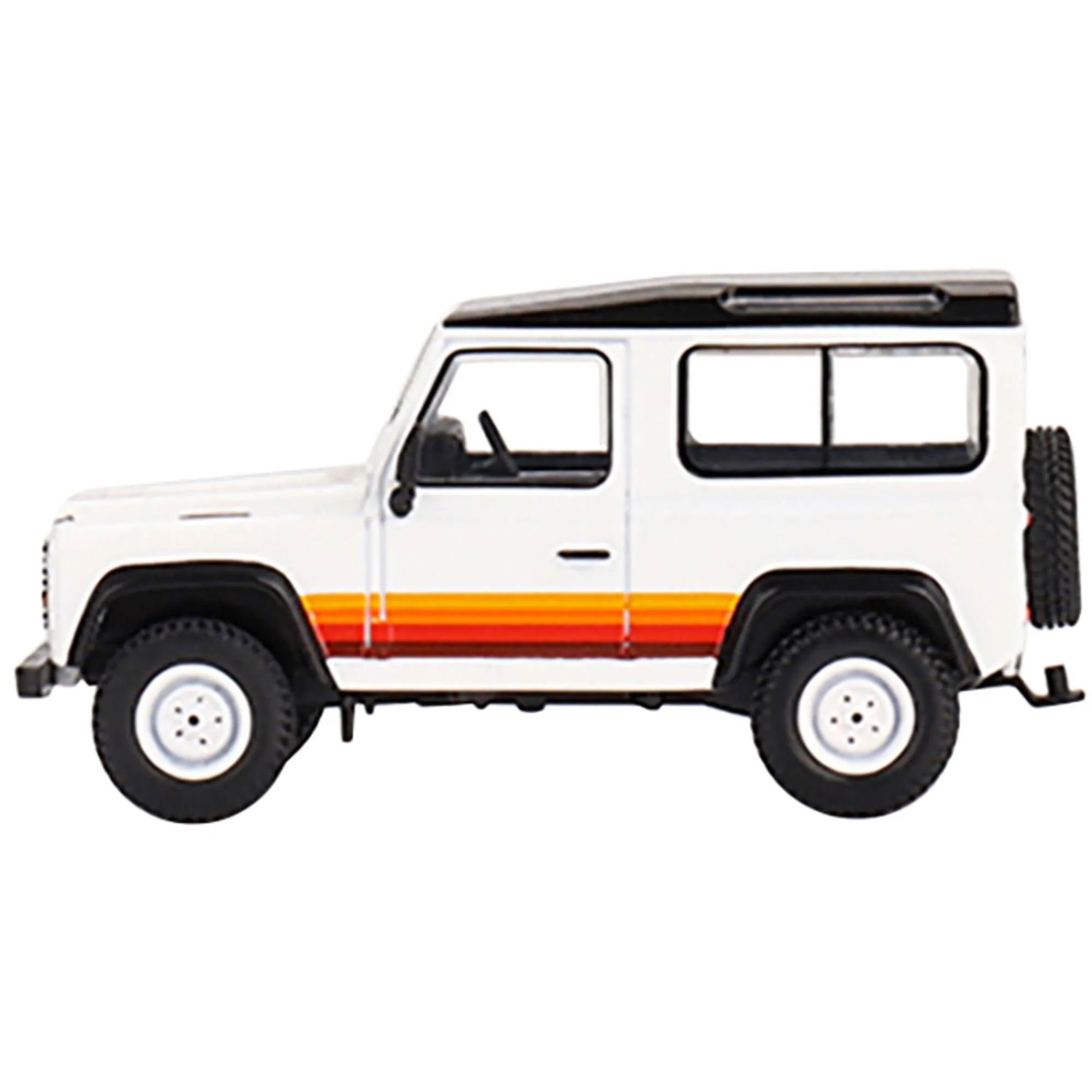True Scale Miniatures 1/64 Car - Land Rover Defender 90 Wagon White with Black Top