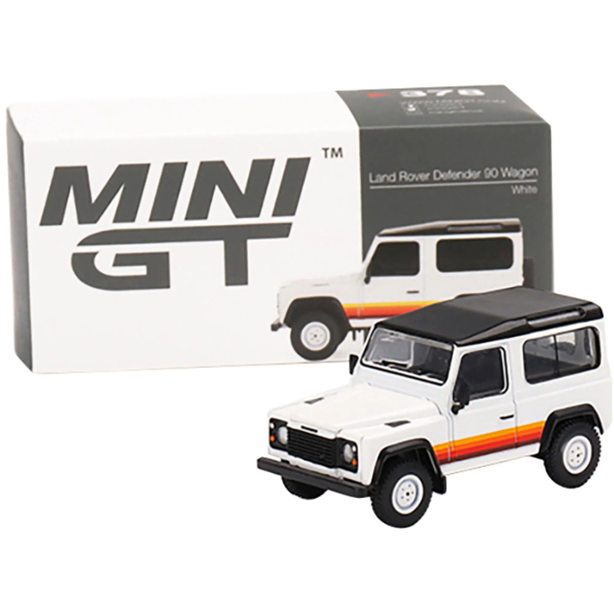 True Scale Miniatures 1/64 Car - Land Rover Defender 90 Wagon White with Black Top