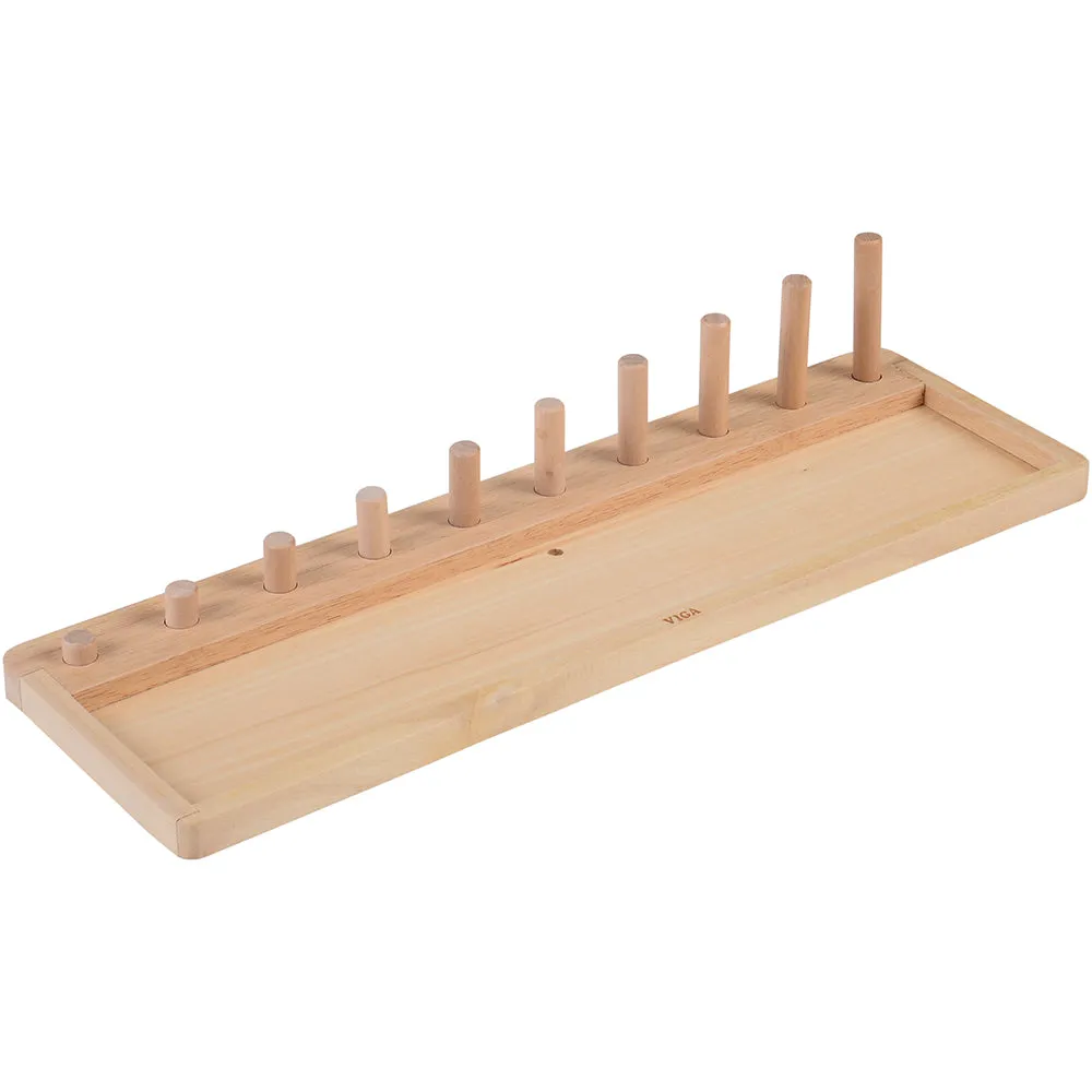 Wooden Math Bundle: Counting, Colors & Shapes Learning Set | Peg Board & Number Matching Toys