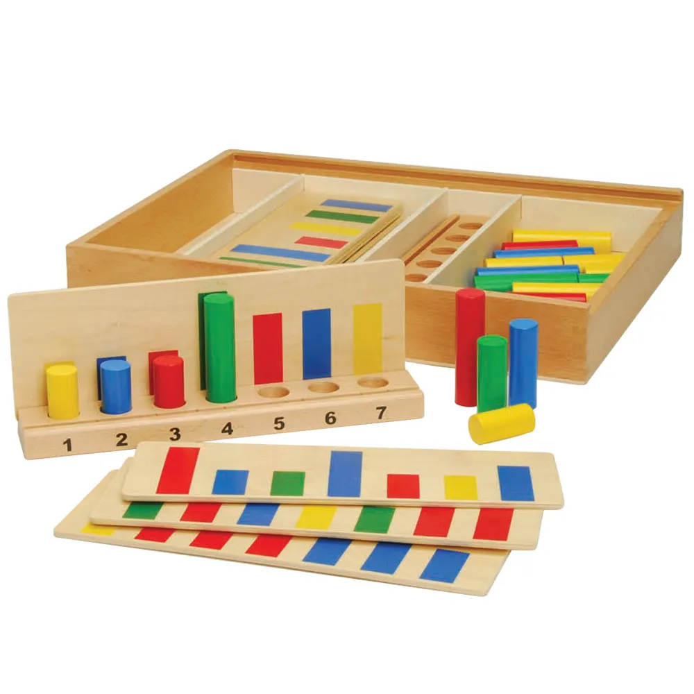 Wooden Math Bundle: Counting, Colors & Shapes Learning Set | Peg Board & Number Matching Toys